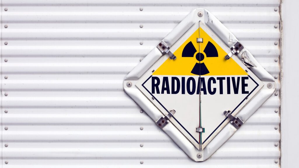 A radioactive materials sign.