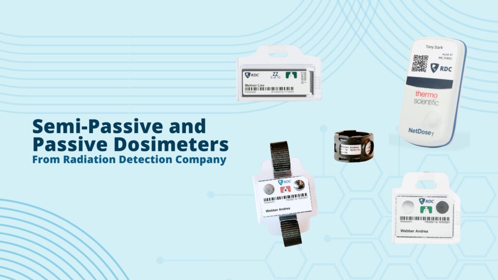 Five of the radiation dosimeters available from RDC.