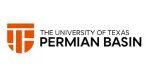 Logo of The University of Texas Permian Basin. To the left, an abstract orange emblem features stylized letters. To the right, the text reads THE UNIVERSITY OF TEXAS PERMIAN BASIN in black capital letters, embodying a proud connection to the UT Health system.
