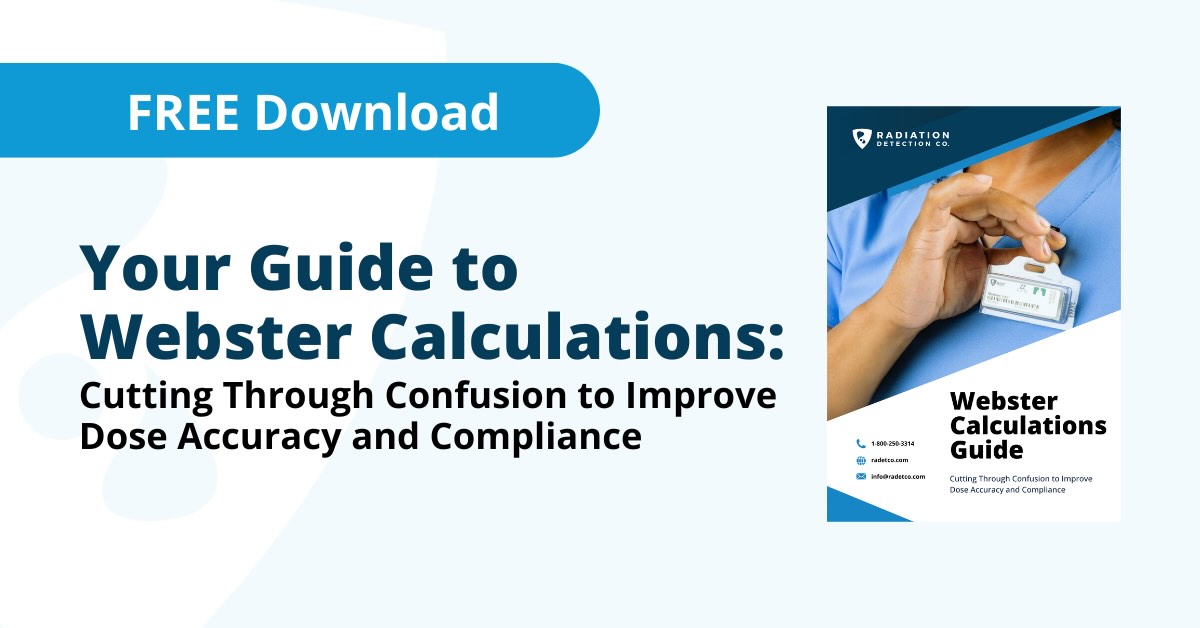 The Webster Calculations Guide next to text that reads "FREE Download," "Your Guide to Webster Calculations: Cutting Through Confusion to Improve Dose Accuracy and Compliance" on a light blue background with a transparent white shield logo.