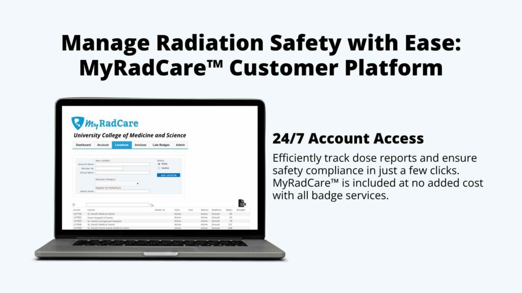 MyRadCare™ customer platform by Radiation Detection Company