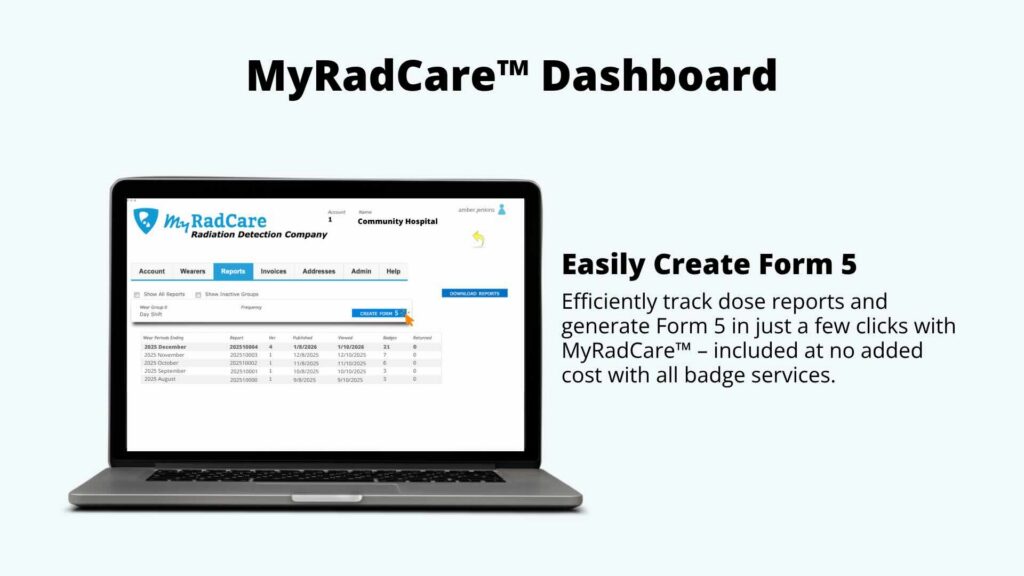 Access Form 5 on MyRadCare™ customer account.