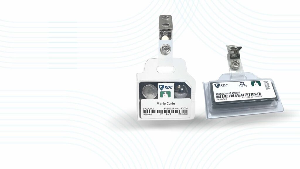 TLD and OSL dosimeter badges from Radiation Detection Company.